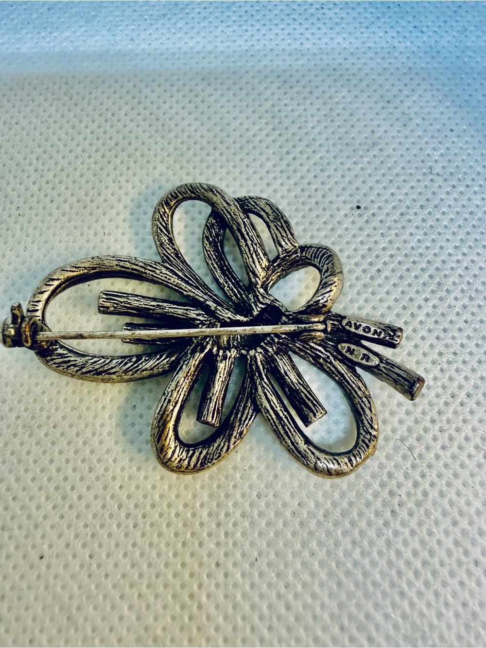 Avon Brooches VTG Bouquet, Gold Silver Tone & Rhinestones Estate Jewelry Signed - Picture 5 of 12